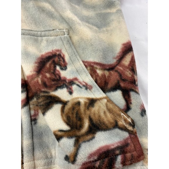 Handmade sz 8 fleece hooded jacket horse theme - Picture 5 of 6